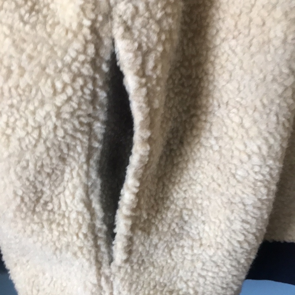 NWOT Vintage JACHS beige 1/4 button faux sherpa pull over mens sweatshirt size L - Picture 7 of 13